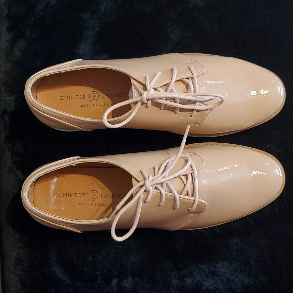 Beige Oxford platform sneakers - Picture 2 of 7